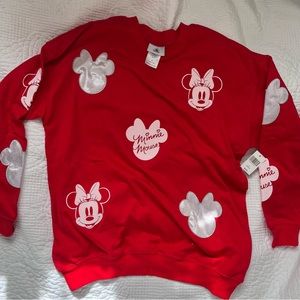 NWT Minnie Mouse Silver Icon Pullover Sweatshirt